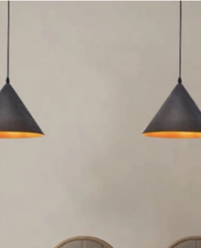 Chao đèn thả chóa mạ đồng 1 lớp hình CHIẾC NÓN KHP TH0026