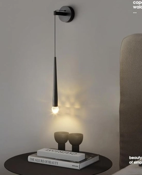 Đèn tường đồng thau trang trí giọt pha lê A050