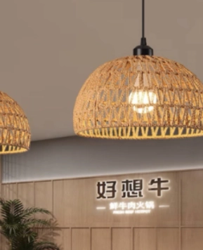 Đèn thả trần hình LỒNG BU quấn thừng KHP TH0022