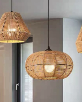 Đèn thả trần hình QUẢ TRÁM quấn thừng KHP TH0018