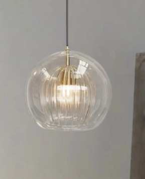 Chao đèn thả thủy tinh 2 lớp, hình HOA SEN KHP TH0017