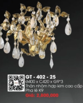 Đèn tường pha lê K9 GT402-25