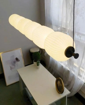 Đèn thả thủy tinh ngang gân sọc VT270625