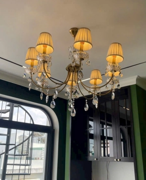 Đèn chùm chao vải 8c CNQT-418 VT080925