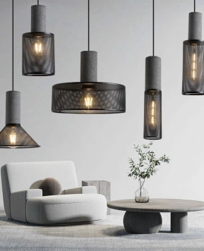 Đèn thả đơn đá lưới VT190625